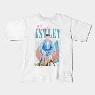 Rick Astley -- 80s Vibin' Cyclin' Aesthetic Design Kids T-Shirt